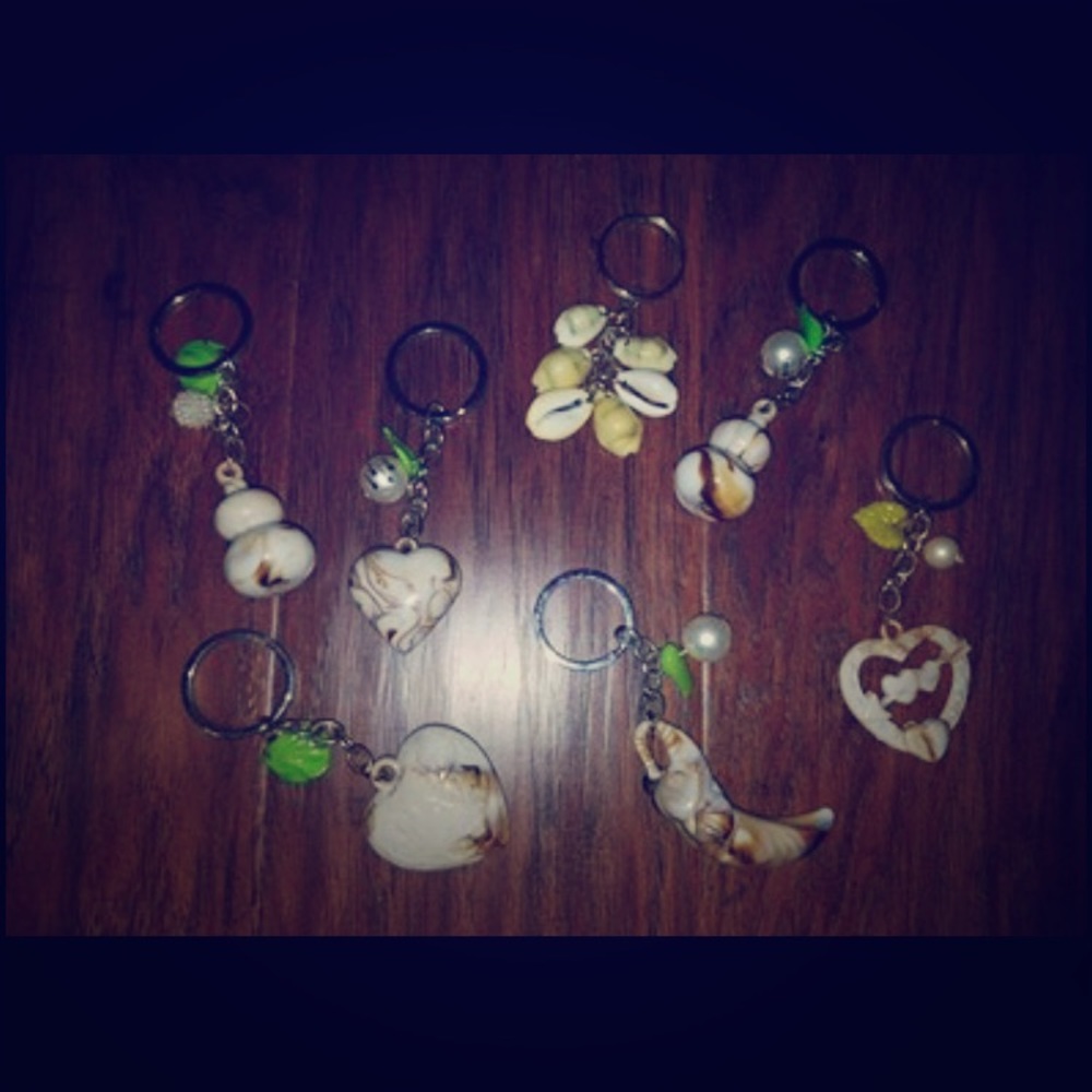 Keychains made out of seashells